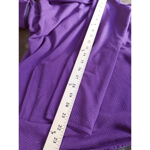 T By Talbots women size M pelite Purple Polka Dot Long Sleeve Top - Picture 7 of 8